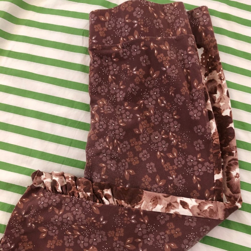 LOGO Lori Goldstein Legging Ruching Maple Large